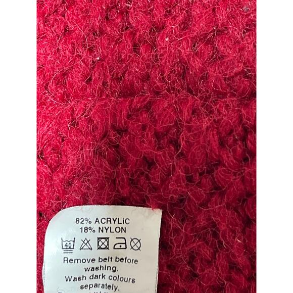 River Island Red Chunky Knit Long Sleeve Open Front Cardigan Sweater Jacket 8 - Picture 5 of 5